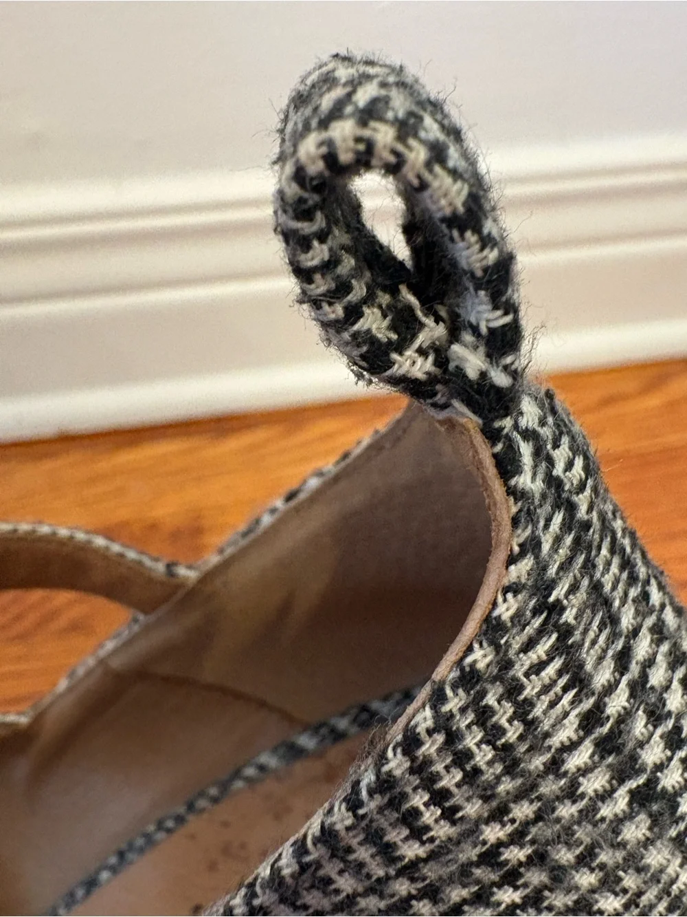 Free People Black and White Plaid Mary Jane Platform Heels
